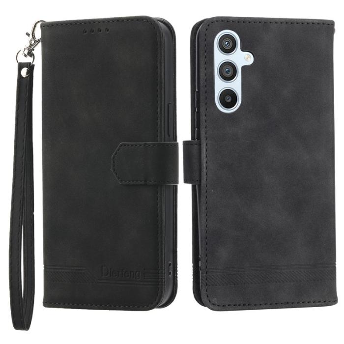 DIERFENG - DIERFENG DF-03 Fodral för Samsung Galaxy A54 5G - Äkta läder - Svart