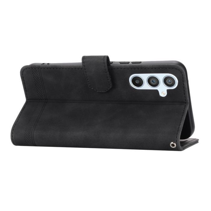 DIERFENG - DIERFENG DF-03 Fodral för Samsung Galaxy A54 5G - Äkta läder - Svart