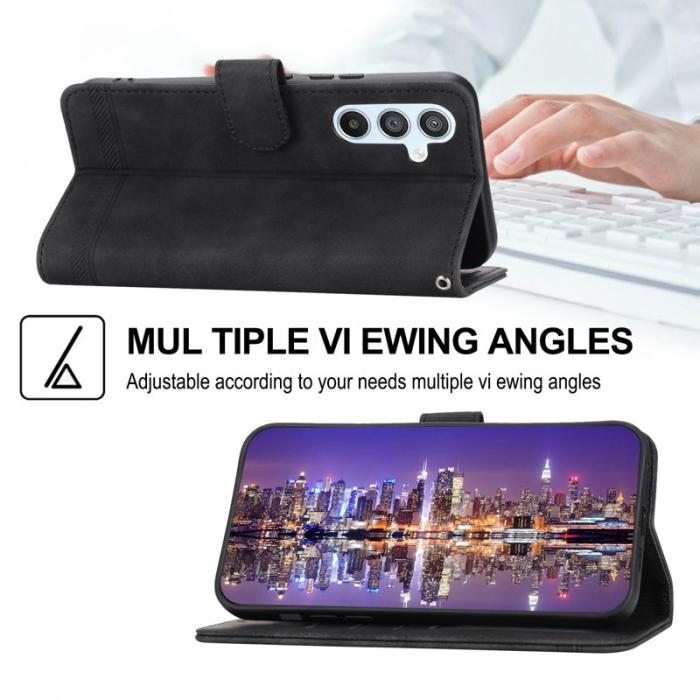 DIERFENG - DIERFENG DF-03 Fodral för Samsung Galaxy A54 5G - Äkta läder - Svart