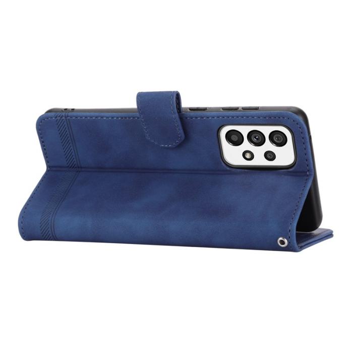 DIERFENG - DIERFENG DF-03 Fodral för Samsung Galaxy A73 5G - Äkta läder - Blå