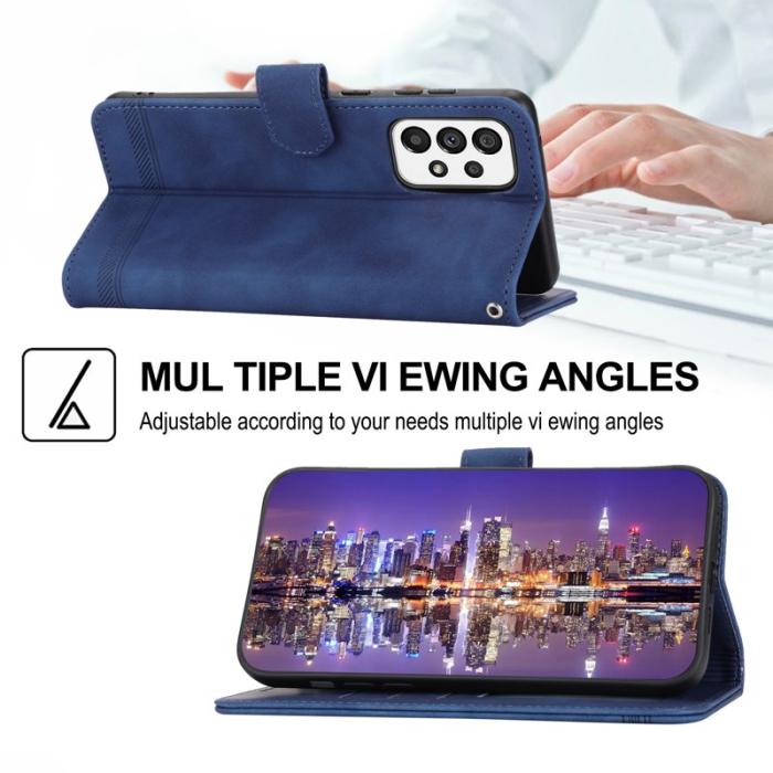 DIERFENG - DIERFENG DF-03 Fodral för Samsung Galaxy A73 5G - Äkta läder - Blå