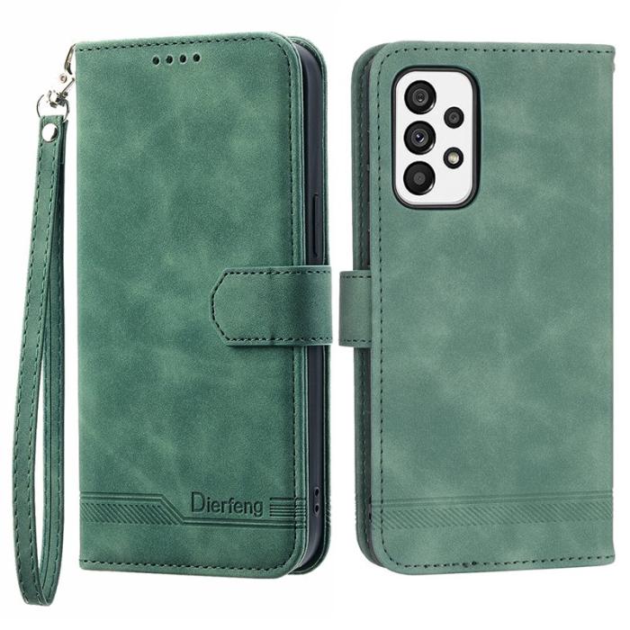 DIERFENG - DIERFENG DF-03 Fodral för Samsung Galaxy A73 5G - Äkta läder - Grön