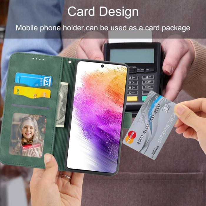 DIERFENG - DIERFENG DF-03 Fodral för Samsung Galaxy A73 5G - Äkta läder - Grön