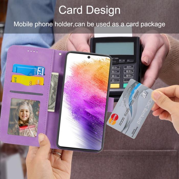 DIERFENG - DIERFENG DF-03 Fodral för Samsung Galaxy A73 5G - Äkta läder - Lila