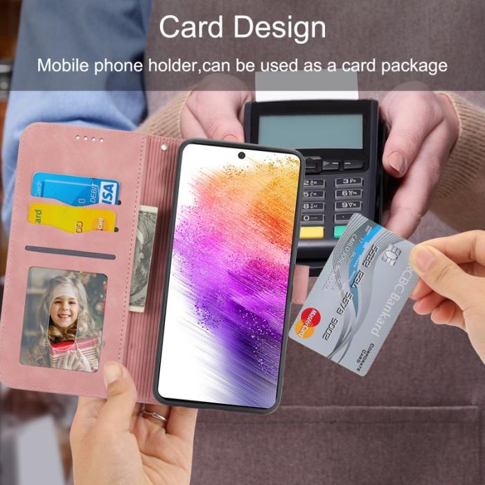 DIERFENG - DIERFENG DF-03 Fodral för Samsung Galaxy A73 5G - Äkta läder - Rosa