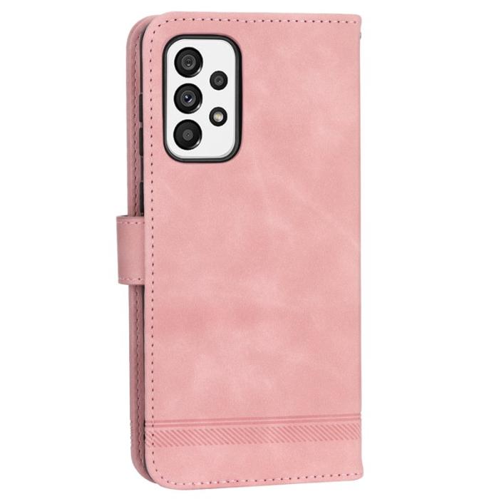 DIERFENG - DIERFENG DF-03 Fodral för Samsung Galaxy A73 5G - Äkta läder - Rosa