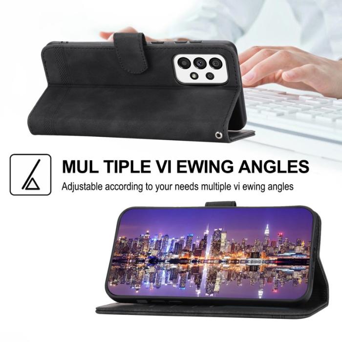 DIERFENG - DIERFENG DF-03 Fodral för Samsung Galaxy A73 5G - Äkta läder - Svart