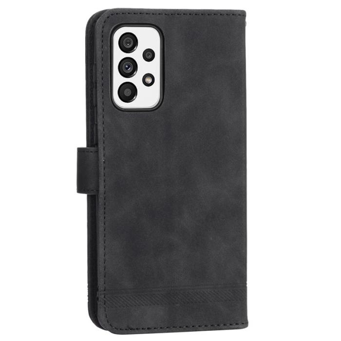 DIERFENG - DIERFENG DF-03 Fodral för Samsung Galaxy A73 5G - Äkta läder - Svart