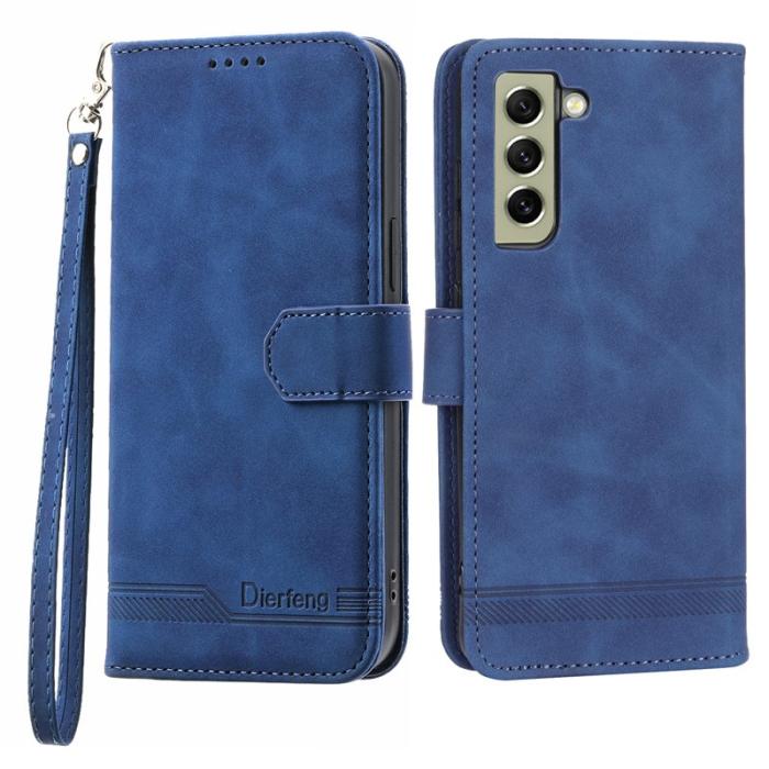 DIERFENG - DIERFENG DF-03 Fodral för Samsung Galaxy S21 FE 5G - PU Läder - Blå