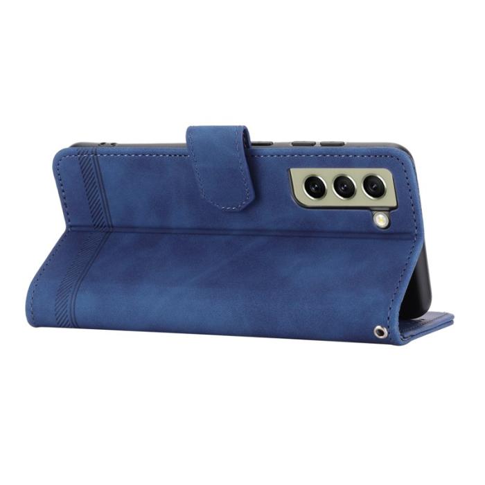 DIERFENG - DIERFENG DF-03 Fodral för Samsung Galaxy S21 FE 5G - PU Läder - Blå