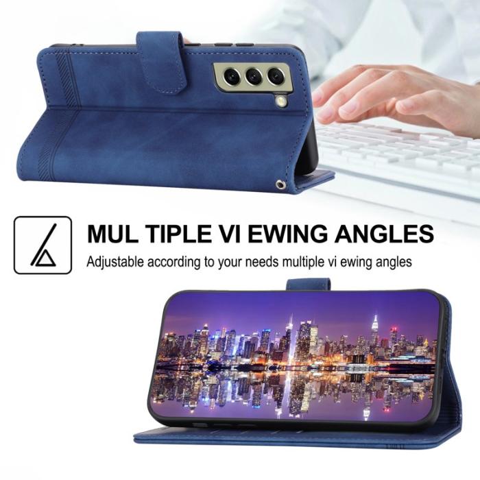 DIERFENG - DIERFENG DF-03 Fodral för Samsung Galaxy S21 FE 5G - PU Läder - Blå