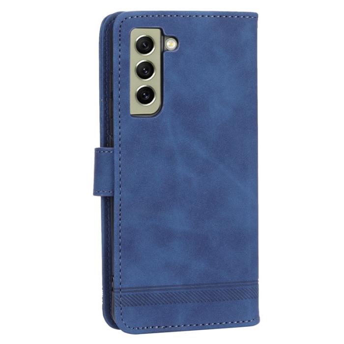 DIERFENG - DIERFENG DF-03 Fodral för Samsung Galaxy S21 FE 5G - PU Läder - Blå