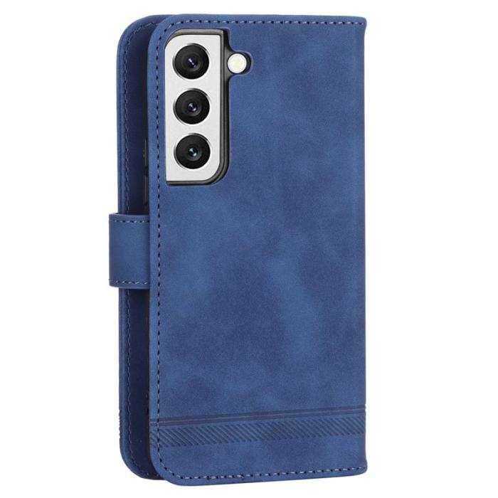 DIERFENG - DIERFENG DF-03 Fodral för Samsung Galaxy S22 5G - Äkta läder - Blå