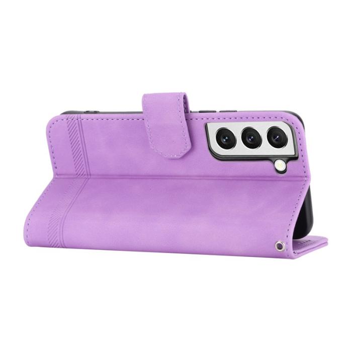 DIERFENG - DIERFENG DF-03 Fodral för Samsung Galaxy S22 5G - Äkta läder - Lila
