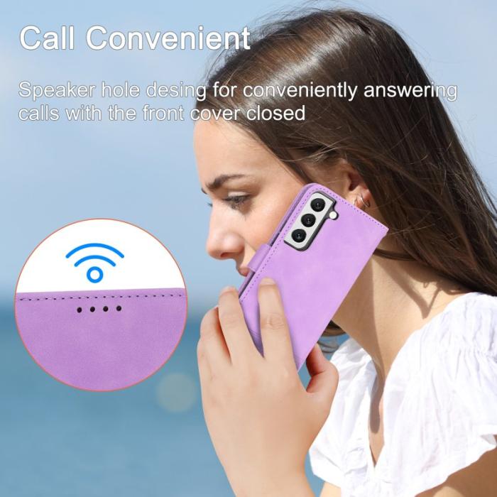 DIERFENG - DIERFENG DF-03 Fodral för Samsung Galaxy S22 5G - Äkta läder - Lila