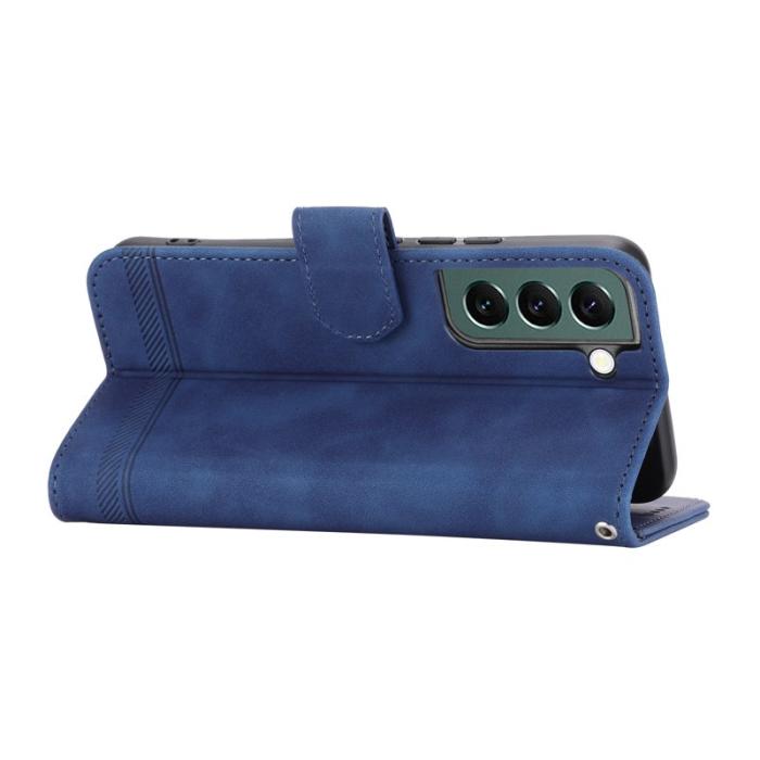 DIERFENG - DIERFENG DF-03 Fodral för Samsung Galaxy S22+ 5G - PU Läder - Blå