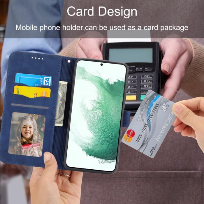 DIERFENG - DIERFENG DF-03 Fodral för Samsung Galaxy S22+ 5G - PU Läder - Blå