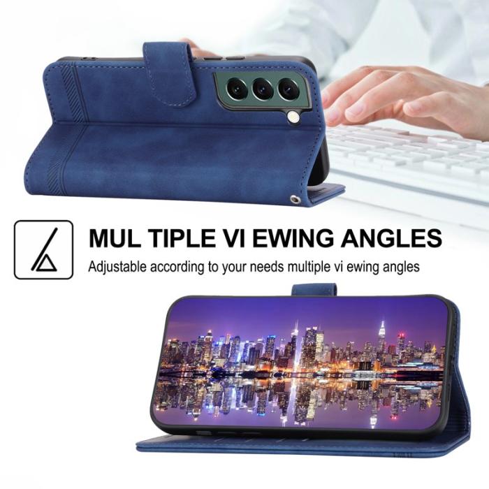 DIERFENG - DIERFENG DF-03 Fodral för Samsung Galaxy S22+ 5G - PU Läder - Blå
