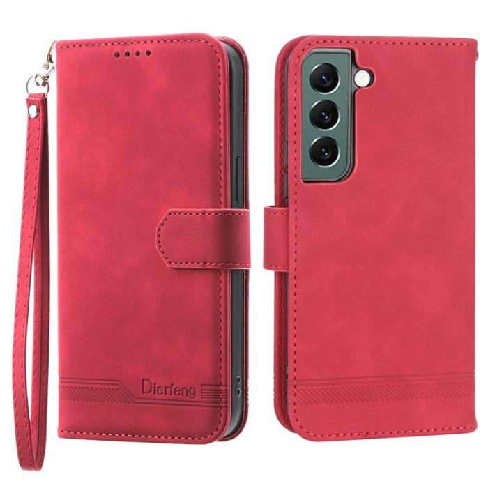 DIERFENG - DIERFENG DF-03 Fodral för Samsung Galaxy S22+ 5G - Röd PU Läder