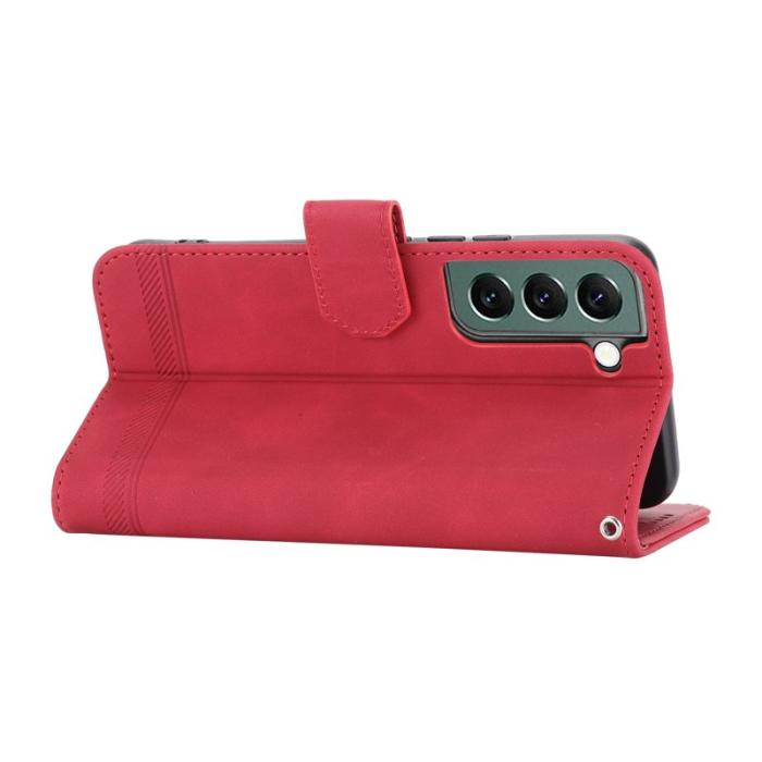 DIERFENG - DIERFENG DF-03 Fodral för Samsung Galaxy S22+ 5G - Röd PU Läder