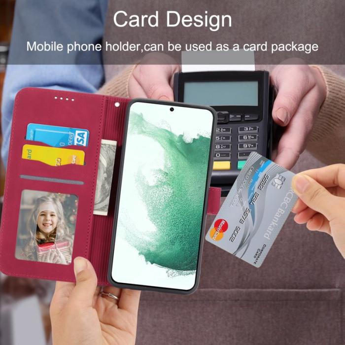 DIERFENG - DIERFENG DF-03 Fodral för Samsung Galaxy S22+ 5G - Röd PU Läder