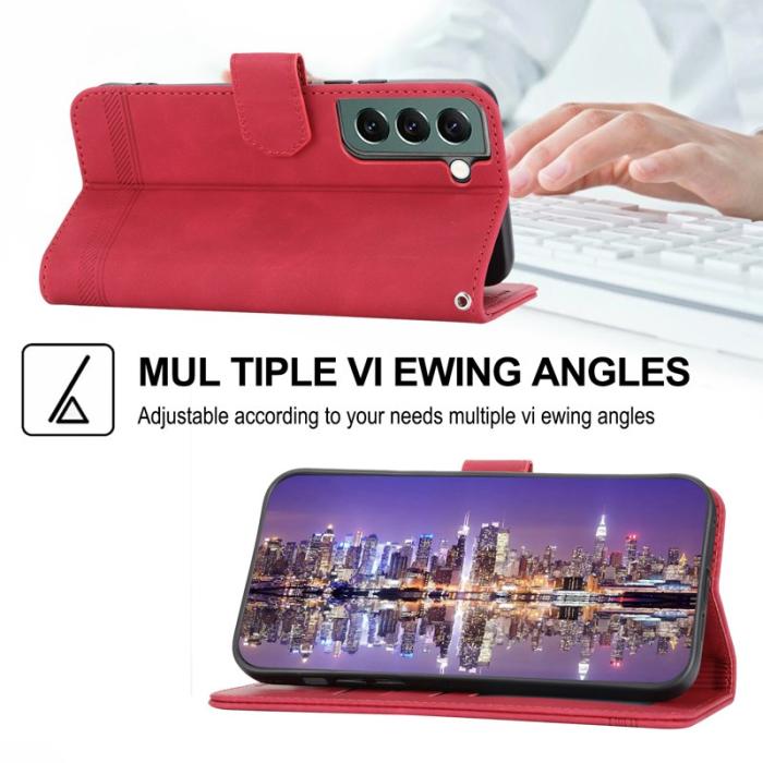 DIERFENG - DIERFENG DF-03 Fodral för Samsung Galaxy S22+ 5G - Röd PU Läder