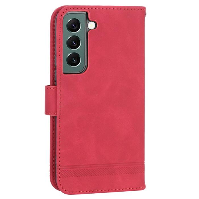DIERFENG - DIERFENG DF-03 Fodral för Samsung Galaxy S22+ 5G - Röd PU Läder