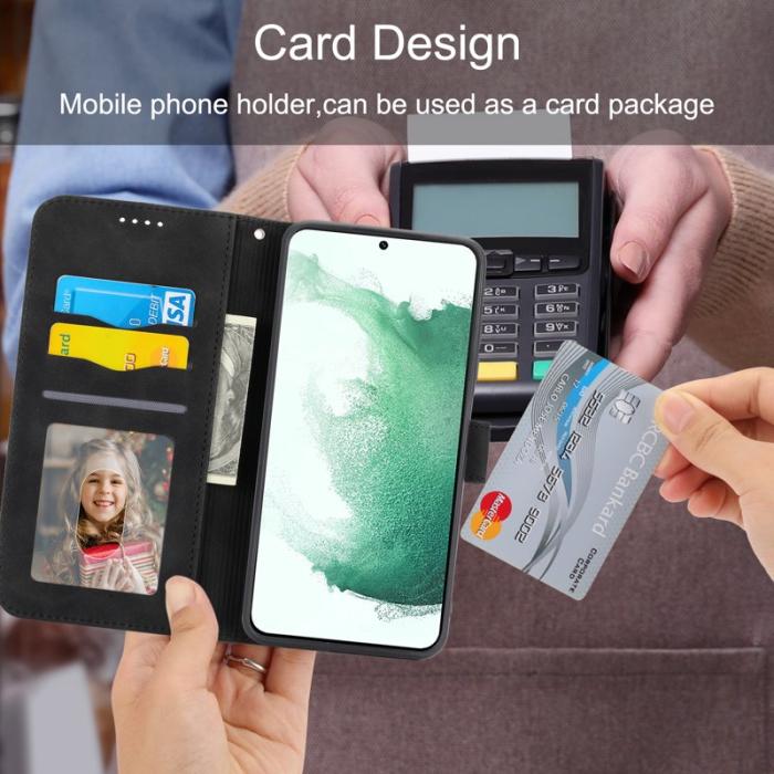 DIERFENG - DIERFENG DF-03 Fodral för Samsung Galaxy S22+ 5G - Svart PU Läder