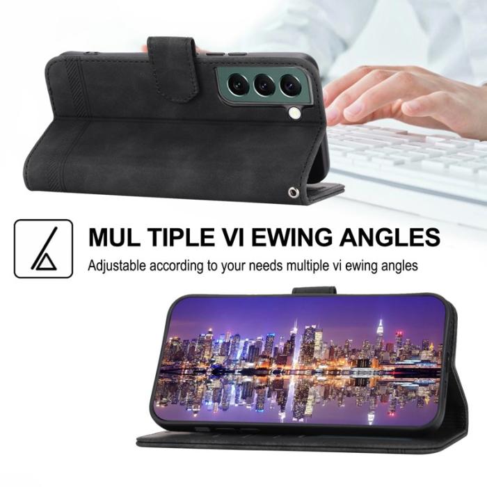 DIERFENG - DIERFENG DF-03 Fodral för Samsung Galaxy S22+ 5G - Svart PU Läder