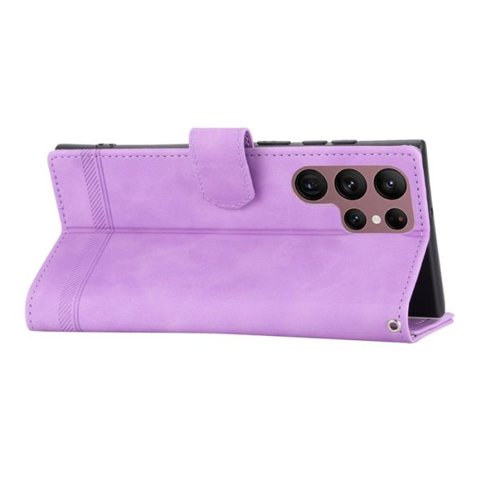 DIERFENG - DIERFENG DF-03 Fodral för Samsung Galaxy S22 Ultra 5G - PU Läder - Lila