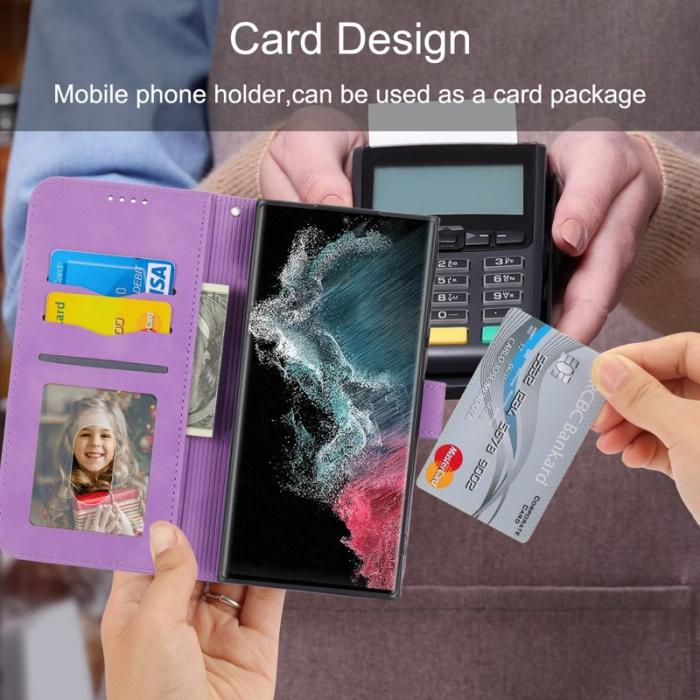DIERFENG - DIERFENG DF-03 Fodral för Samsung Galaxy S22 Ultra 5G - PU Läder - Lila