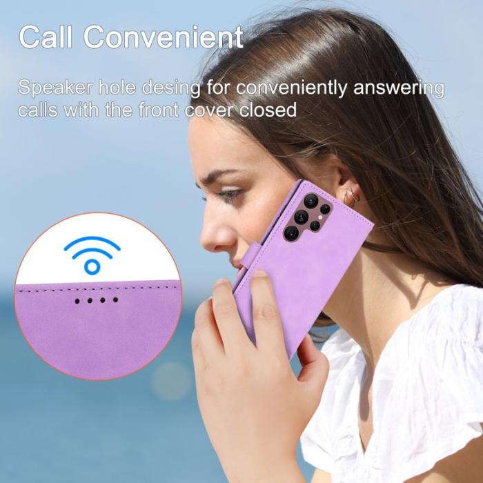 DIERFENG - DIERFENG DF-03 Fodral för Samsung Galaxy S22 Ultra 5G - PU Läder - Lila