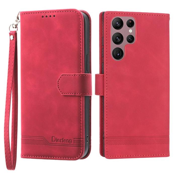 DIERFENG - DIERFENG DF-03 Fodral för Samsung Galaxy S22 Ultra 5G - Röd