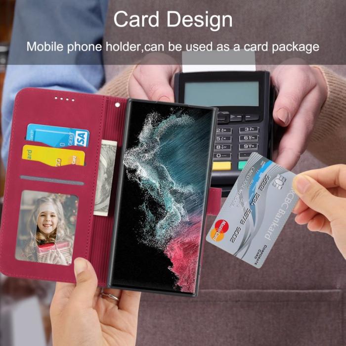 DIERFENG - DIERFENG DF-03 Fodral för Samsung Galaxy S22 Ultra 5G - Röd