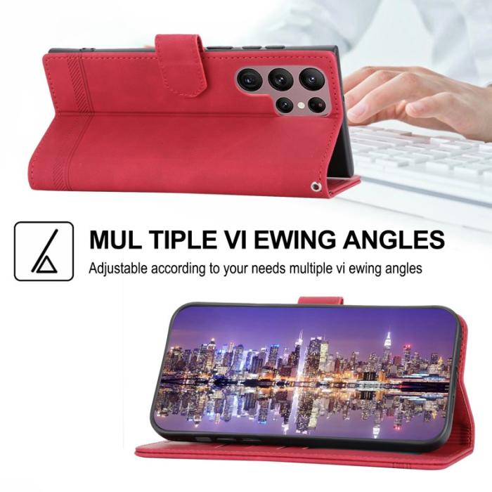 DIERFENG - DIERFENG DF-03 Fodral för Samsung Galaxy S22 Ultra 5G - Röd