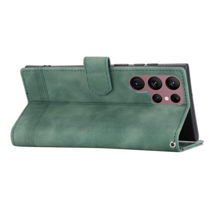 DIERFENG - DIERFENG DF-03 Fodral för Samsung Galaxy S22 Ultra - PU Läder - Grön