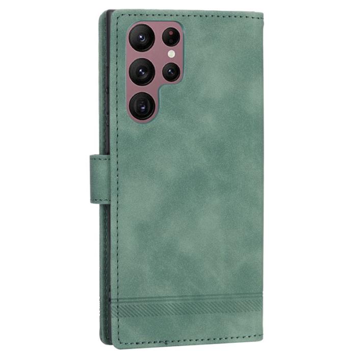 DIERFENG - DIERFENG DF-03 Fodral för Samsung Galaxy S22 Ultra - PU Läder - Grön