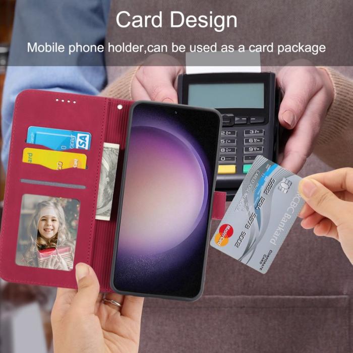 DIERFENG - DIERFENG DF-03 Fodral för Samsung Galaxy S23 - PU Läder - Röd