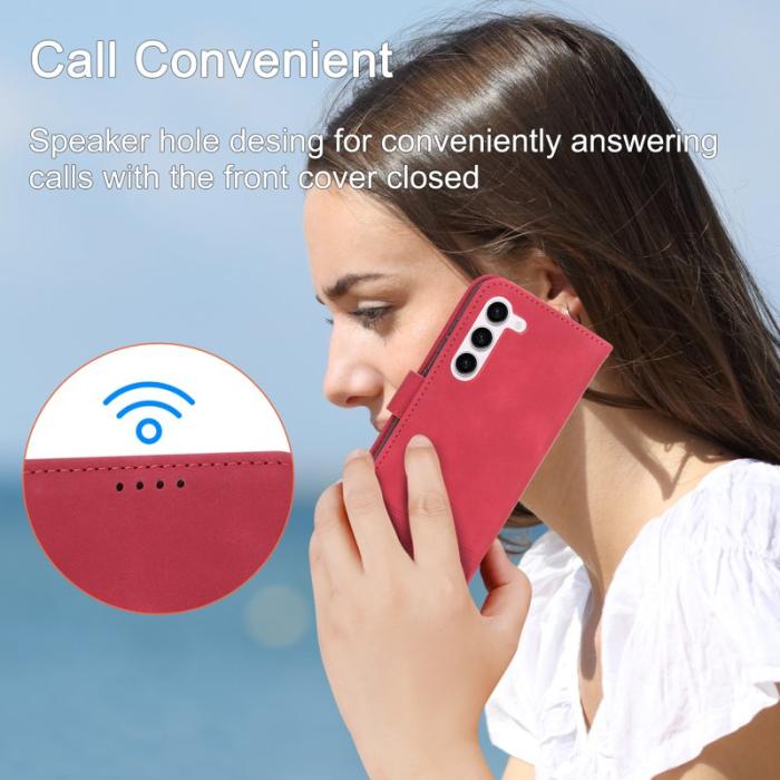 DIERFENG - DIERFENG DF-03 Fodral för Samsung Galaxy S23 - PU Läder - Röd