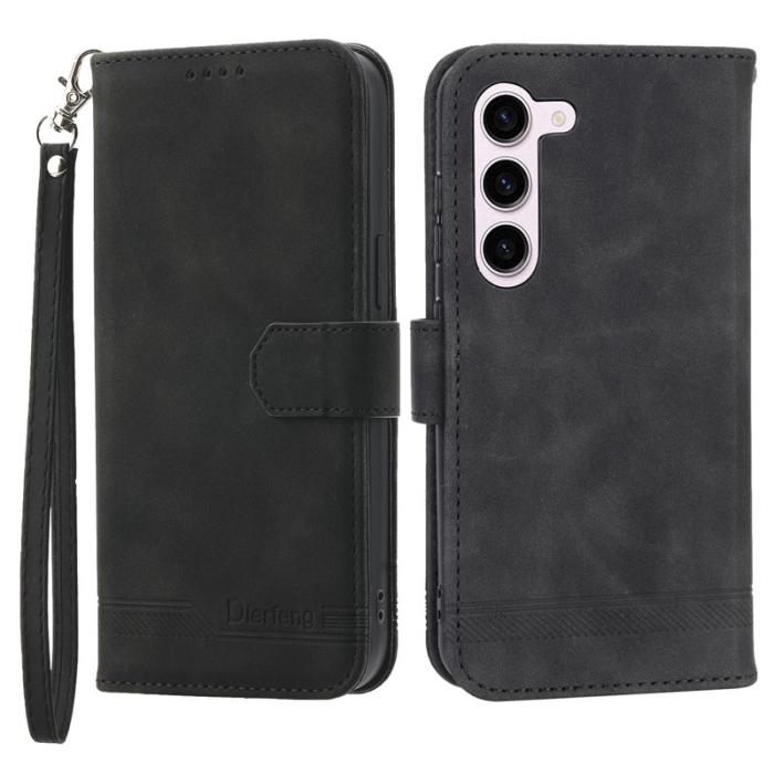DIERFENG - DIERFENG DF-03 Fodral för Samsung Galaxy S23 - PU Läder - Svart