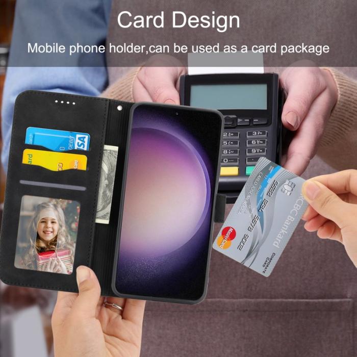 DIERFENG - DIERFENG DF-03 Fodral för Samsung Galaxy S23 - PU Läder - Svart