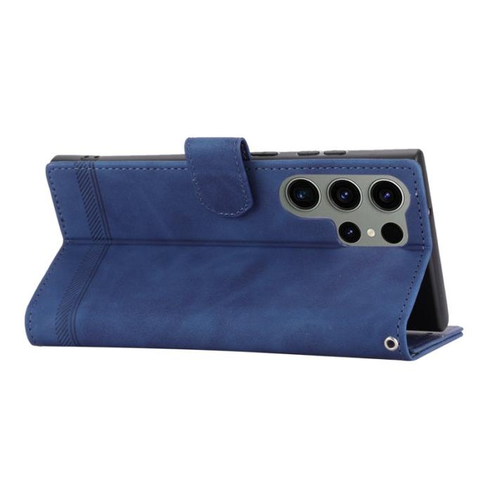 DIERFENG - DIERFENG DF-03 Fodral för Samsung Galaxy S23 Ultra - PU Läder - Blå
