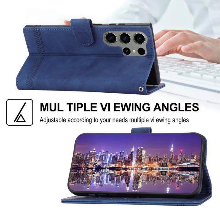 DIERFENG - DIERFENG DF-03 Fodral för Samsung Galaxy S23 Ultra - PU Läder - Blå