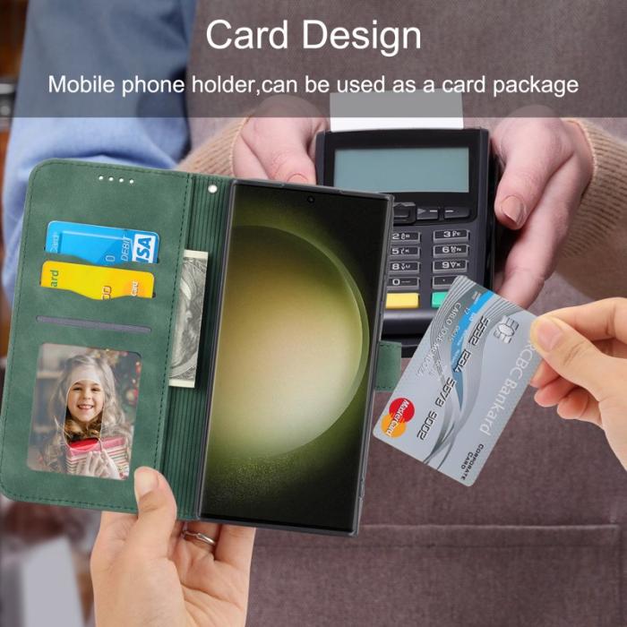 DIERFENG - DIERFENG DF-03 Fodral för Samsung Galaxy S23 Ultra - PU Läder - Grön