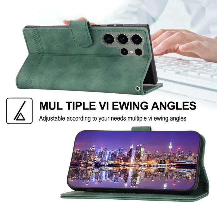 DIERFENG - DIERFENG DF-03 Fodral för Samsung Galaxy S23 Ultra - PU Läder - Grön