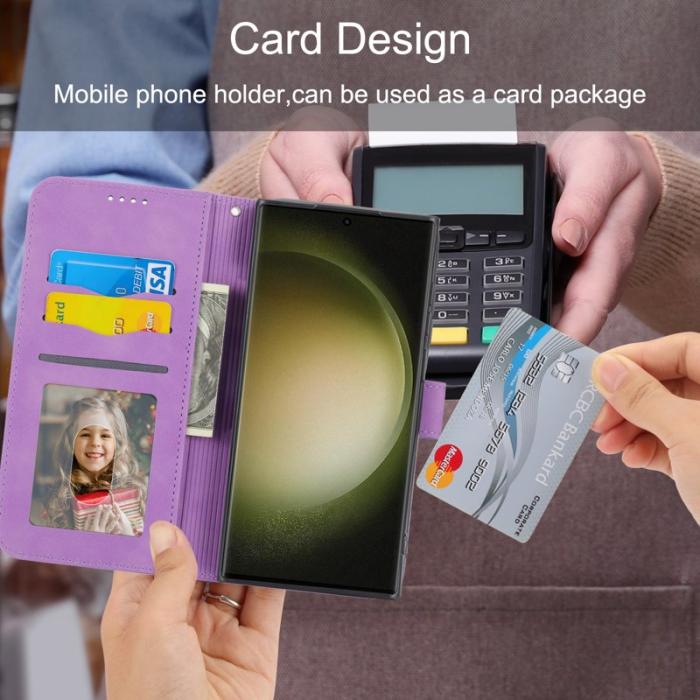 DIERFENG - DIERFENG DF-03 Fodral för Samsung Galaxy S23 Ultra - PU Läder - Lila