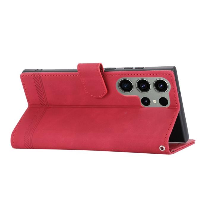 DIERFENG - DIERFENG DF-03 Fodral för Samsung Galaxy S23 Ultra - PU Läder - Röd