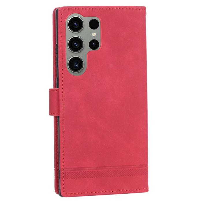 DIERFENG - DIERFENG DF-03 Fodral för Samsung Galaxy S23 Ultra - PU Läder - Röd