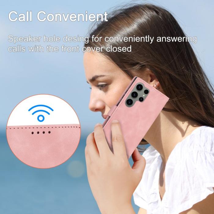 DIERFENG - DIERFENG DF-03 Fodral för Samsung Galaxy S23 Ultra - PU Läder - Rosa