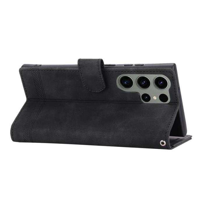 DIERFENG - DIERFENG DF-03 Fodral för Samsung Galaxy S23 Ultra - PU Läder - Svart